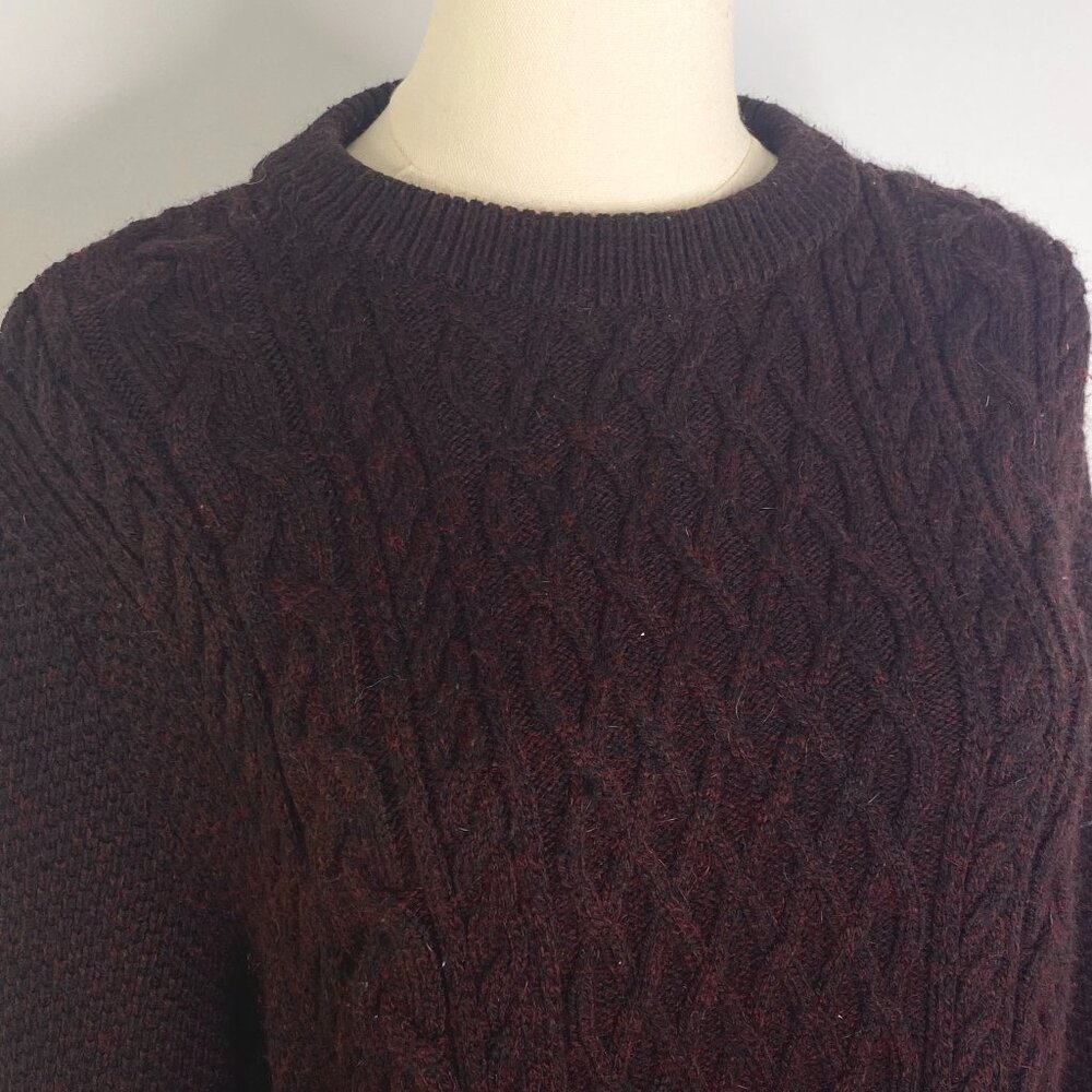 Zara Man - Burgundy cable knit sweater